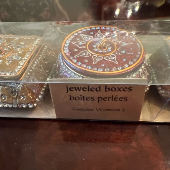 Pier 1 Jeweled Trinket Boxes Set of 3 NIB - Picture 8 of 9